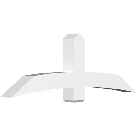 Ekena Millwork Bellingham Architectural Grade PVC Gable Bracket, 72"W x 24"H x 6"D x 6"F, 8/12 Pitch GBP072X24X0606BEL00